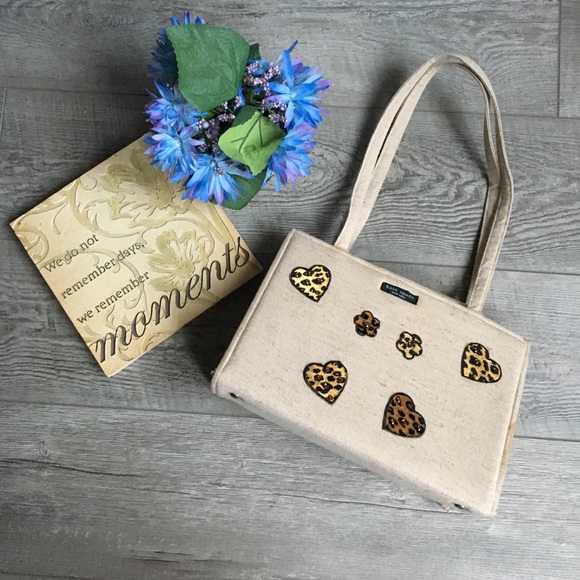 kate spade Handbags - Kate Spade Beige with Hearts Handbag